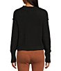 Color:Black - Image 2 - Bell Song Crew Neck Long Dropped Shoulder Volume Sleeve Ribbed Knit Pullover Sweater