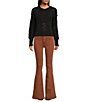 Color:Black - Image 3 - Bell Song Crew Neck Long Dropped Shoulder Volume Sleeve Ribbed Knit Pullover Sweater