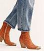 Free People Brayden Leather Metal Toe Tip Western Booties, Color:Tan - Image 3