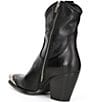 Color:Black - Image 3 - Brayden Leather Metal Toe Tip Western Booties