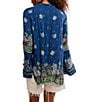 Free People Bridgette Floral Printed Drawstring V-Neck Long Sleeve Tunic Top - Image 2