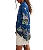 Free People Bridgette Floral Printed Drawstring V-Neck Long Sleeve Tunic Top - Image 3