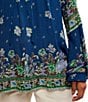 Free People Bridgette Floral Printed Drawstring V-Neck Long Sleeve Tunic Top - Image 5