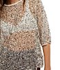 Free People Calypso Sparkly Net Crew Neck Short Sleeve Tee - Image 5