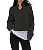 Free People Celeste Quarter Zip Stand Collar Long Sleeve Knit Top - Image 1