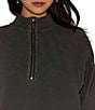 Free People Celeste Quarter Zip Stand Collar Long Sleeve Knit Top - Image 3