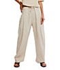 Free People Chambers Laid Back Linen Blend Mid Rise Pull-On Pants - Image 1