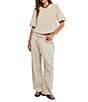Free People Chambers Laid Back Linen Blend Mid Rise Pull-On Pants - Image 4