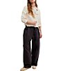 Free People Chambers Laid Back Linen Blend Mid Rise Pull-On Pants - Image 4