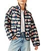 Color:Dusk Combo - Image 1 - Chloe Floral Print Collar Long Sleeve Quilt Jacket