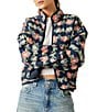 Color:Dusk Combo - Image 4 - Chloe Floral Print Collar Long Sleeve Quilt Jacket