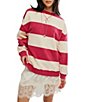 Free People Classic Stripe Crew Neck Long Sleeve Pullover - Image 1