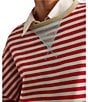 Free People Classic Striped Oversized Crew Neck Long Sleeve Sweatshirt, Color:Cherry Combo - Image 5