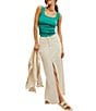 Color:Wisp - Image 3 - Come As You Are Denim Mid Rise Maxi Skirt