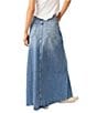 Color:Sapphire Blue - Image 2 - Come As You Are Denim Mid Rise Maxi Skirt