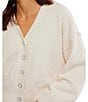 Free People Cool Of The Night V- Neck Long Sleeve Button Front Cardigan, Color:Ivory - Image 5