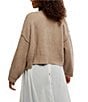 Free People Cool Of The Night V- Neck Long Sleeve Button Front Cardigan, Color:Mocha Melange - Image 2