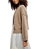 Free People Cool Of The Night V- Neck Long Sleeve Button Front Cardigan, Color:Mocha Melange - Image 3