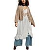 Free People Cool Of The Night V- Neck Long Sleeve Button Front Cardigan, Color:Mocha Melange - Image 4