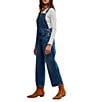 Free People Deep Trance Denim Square Neck Overalls, Color:Reverie - Image 3