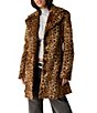 Free People Delancy Leopard Printed Collared Long Sleeve Button-Front Faux Fur Lady Coat - Image 1