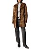 Free People Delancy Leopard Printed Collared Long Sleeve Button-Front Faux Fur Lady Coat - Image 3