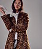 Free People Delancy Leopard Printed Collared Long Sleeve Button-Front Faux Fur Lady Coat - Image 5