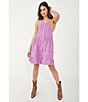 Color:Dramatic Orchid - Image 3 - Desert Days Halter Neck Pintuck Detail Sleeveless Button Front Open Back Detail Tiered Mini Dress