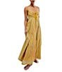 Color:Citrus Combo - Image 1 - Dream Weaver Stripe Print Sweetheart Neck Sleeveless A-Line Maxi Dress