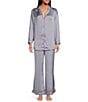 Color:Icelandic Blue - Image 1 - Dreamy Days Solid Lightweight Satin Oversized Pajama Set