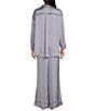 Color:Icelandic Blue - Image 2 - Dreamy Days Solid Lightweight Satin Oversized Pajama Set