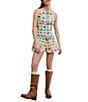 Free People Dune Dancer Printed Boat Neck Sleeveless Drop-Waist Romper - Image 4