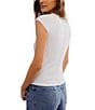 Free People Ever Had Crew Neck Short Sleeve Knit Tee, Color:Ivory - Image 2