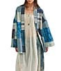Free People Evie Patchwork V-Neck Long Sleeve Tie-Waist Kimono Jacket - Image 1