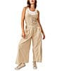 Color:Bleached Sand - Image 1 - Forever Always Ruched Sweetheart Neck Sleeveless Jumpsuit