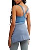 Free People FP Movement All Clear Solid Scoop Neckline Sleeveless Cami, Color:Skyline - Image 2