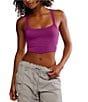Free People FP Movement All Clear Solid Scoop Neckline Sleeveless Cami, Color:Deep Mulberry - Image 1