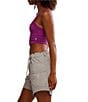 Free People FP Movement All Clear Solid Scoop Neckline Sleeveless Cami, Color:Deep Mulberry - Image 3