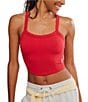 Free People FP Movement All Clear Solid Scoop Neckline Sleeveless Cami, Color:Cranberry - Image 2