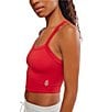 Free People FP Movement All Clear Solid Scoop Neckline Sleeveless Cami, Color:Cranberry - Image 3