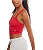 Free People FP Movement All Clear Solid Scoop Neckline Sleeveless Cami, Color:Cranberry - Image 5