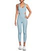 Color:Mediterranean - Image 1 - FP Movement Back It Up Scoop Neck Sleeveless Pocketed Strappy Back Fitted Onesie