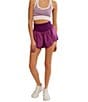 Free People FP Movement Carpe Diem High Waist Shorts, Color:Deep Mulberry - Image 4