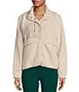Free People FP Movement Hit the Slopes Stand Collar Long Sleeve Snap Front Jacket, Color:Muted Beige - Image 1