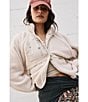 Free People FP Movement Hit the Slopes Stand Collar Long Sleeve Snap Front Jacket, Color:Muted Beige - Image 5