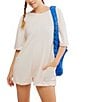 Free People FP Movement Hot Shot Crew Neck Short Sleeve Oversized Patch Pocket V Back Tee Romper