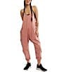 Free People FP Movement Sleeveless Scoop Neck Ankle Length Patch Pocket Hot Shot Onesie, Color:Petal - Image 1