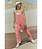 Free People FP Movement Sleeveless Scoop Neck Ankle Length Patch Pocket Hot Shot Onesie, Color:Hibiscus - Image 6