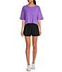 Color:Super Berry - Image 3 - FP Movement Crew Neck Short Sleeve Inspire Oversized Boxy Cropped Shirt