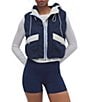 Free People FP Movement Sky High Hooded Sleeveless 2-Way Zip Front Fleece Vest - Image 1